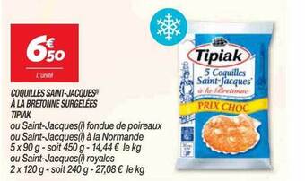 Netto Coquilles saint-jacques à la bretonne surgelées tipiak offre