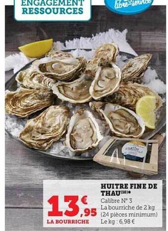 Hyper U Huître fine de thau offre