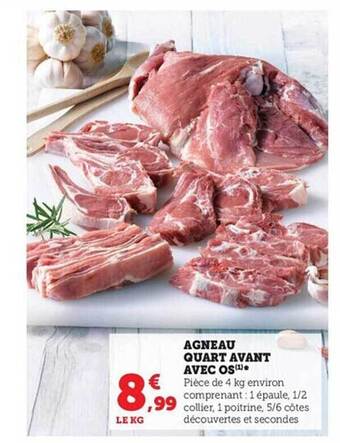 Hyper U Agneau quart avant avec os offre