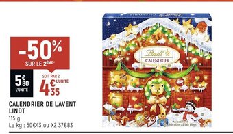 Petit Casino Calendrier de l'Avent Lindt offre