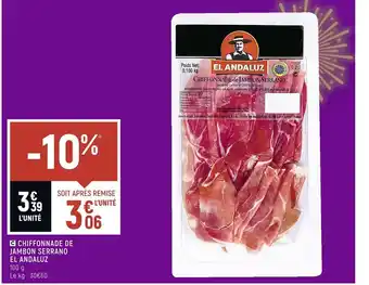 Petit Casino Chiffonnade de Jambon Serrano El Andaluz offre