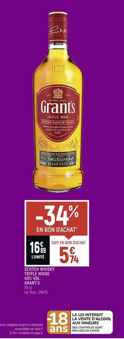 Scotch Whisky Triple Wood 40%vol Grants