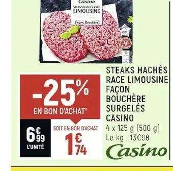 Spar Steaks Haches Race Limousine Façon Bouchère Surgeles casino offre