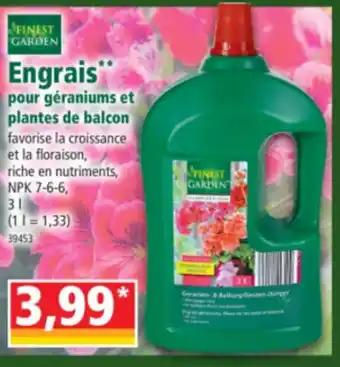 Norma Engrais pour Géraniums et plantes de balcon offre