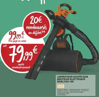 Bricomarché Aspirateur Souffleur Broyeur Electrique BEBLV301-QS offre