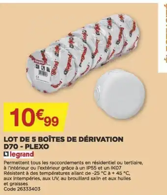 Bricomarché Lot de 5 Boites de Derivation offre