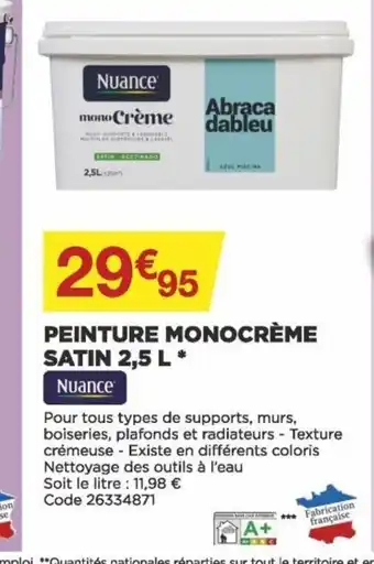 Bricomarché Peinture Monocreme satin 2,5L offre