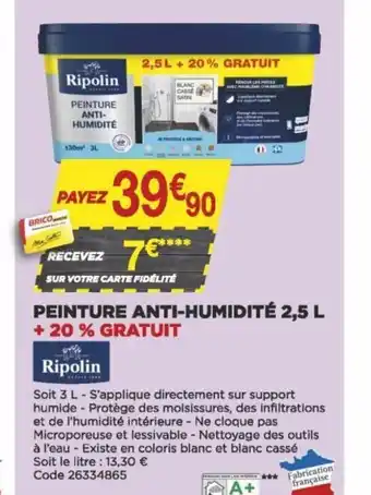 Bricomarché Peinture Anti-Humidite 2,5L offre