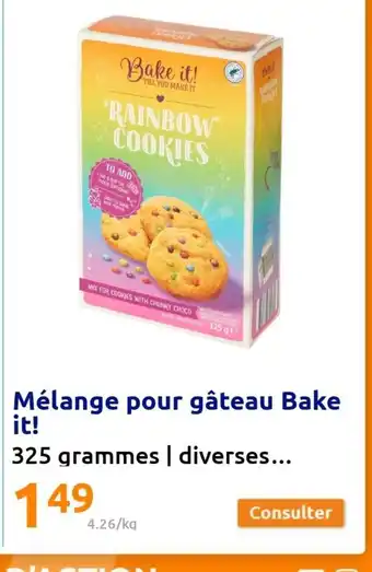Action Melange Pour Gateau Bake It offre