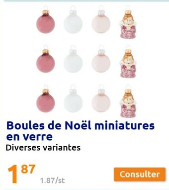 Action Boules de Noel Miniatures En Verre offre