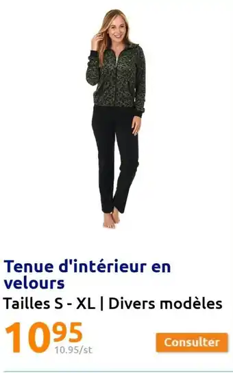 Action Tenue d'Intérieur En Velours offre
