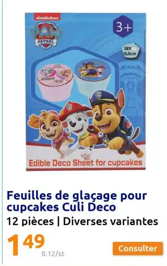 Action Feuilles de Glacage Pour Cupcakes Culi Deco offre