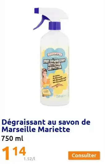 Action Degraissant Au Savon de Marseille Mariette offre