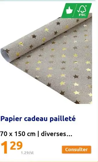 Action Papier Cadeau Paillete offre