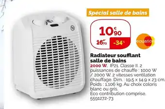 Weldom Radiateur Soufflant Salle de Bains offre