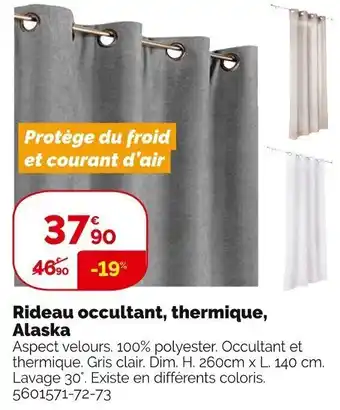 Weldom Rideau Occultant Thermique Alaska offre