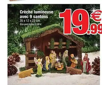 Bazarland Crèche lumineuse avec 9 santons offre