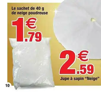 Bazarland Le sachet de 40 g de neige poudreuse, jupe à sapin offre