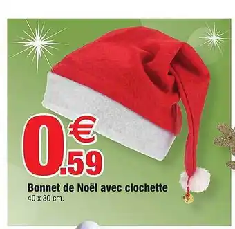 Bazarland Bonnet de noël avec clochette offre