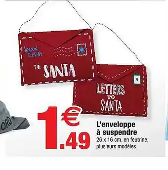 L'enveloppe à suspendre