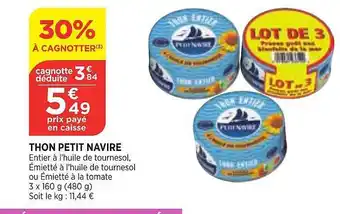 Maximarché Thon petit navire offre