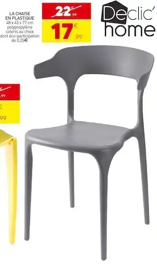 Stokomani Declic'home la chaise en plastique offre