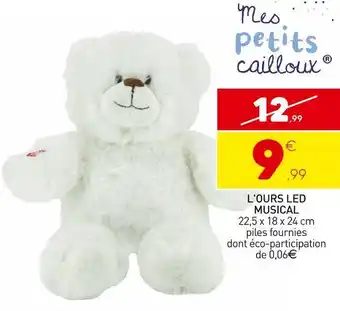 Stokomani Mes petits cailloux l'ours led musical offre