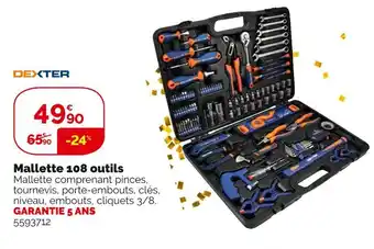 Weldom Dexter mallette 108 outils offre