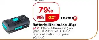 Weldom Lexman batterie lithium-ion up40 offre