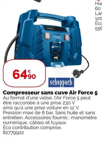 Weldom Scheppach compresseur sans cuve air force 5 offre