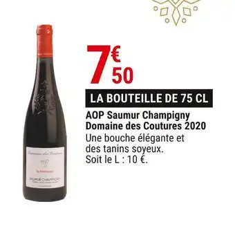 Gamm vert Domaine des coutures aop saumur champigny 2020 offre