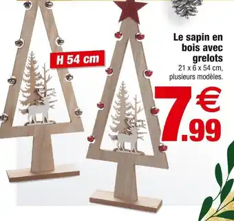 Bazarland Le sapin en bois avec grelots offre