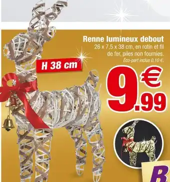 Bazarland Renne lumineux debout offre