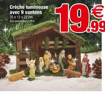Bazarland Crèche lumineuse avec 9 santons offre