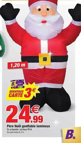 Bazarland Père noël gonflable lumineux offre