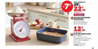 Hyper U Balance culinaire mécanique, plat rectangulaire offre
