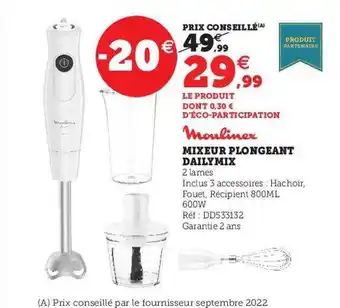 Hyper U Mixeur plongeant daily mix offre