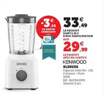 Hyper U Blender kenwood offre