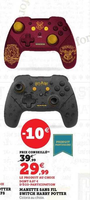 Hyper U Manette sans fil switch harry potter offre