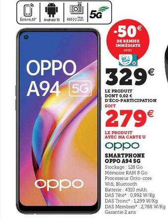 Hyper U Smartphone oppo a94 5g offre