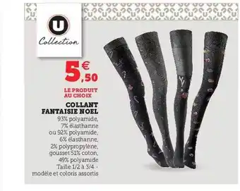 Hyper U Collant fantaisie noël u collection offre
