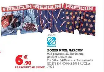 Hyper U Boxer noël garçon freegun offre