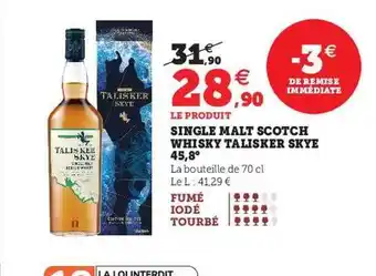 Single malt scotch whisky talisker skye 45,8°