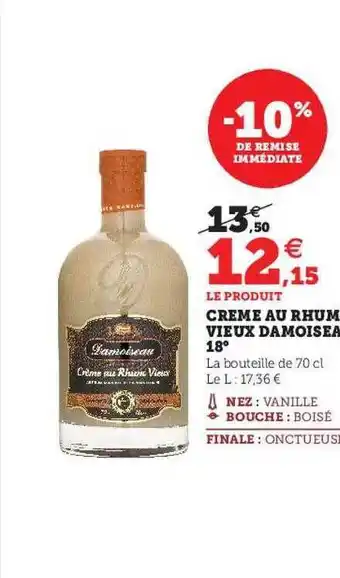 Hyper U Crème au rhum vieux damoiseau 18° offre