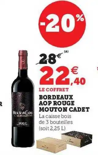 Hyper U Bordeaux aop rouge mouton cadet offre