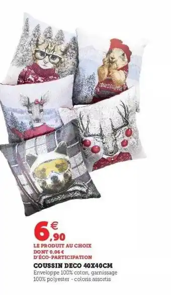 Super U Coussin déco 40 x 40 cm offre