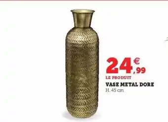 Super U Vase métal doré offre