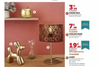 Super U Pomme déco, tirelire chien, lampe offre