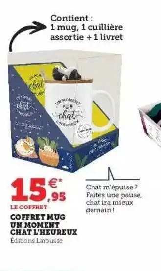 Super U Coffret mug un moment chat l'heureux offre