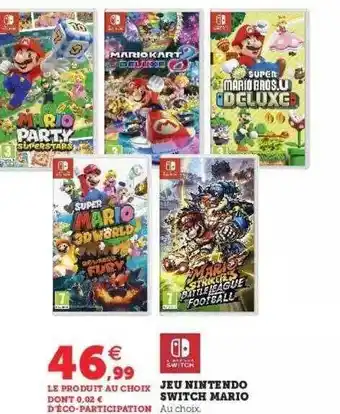 Super U Jeu nintendo switch mario offre